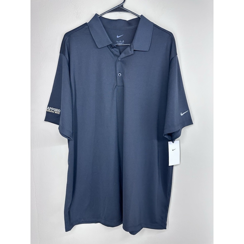 NWT NIKE Golf x Sapporo Mens Black Dri-Fit Polo Shirt Size XL